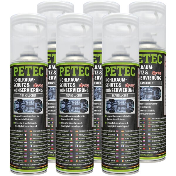 6x PETEC Hohlraumschutz & Konservierung, 500 ml