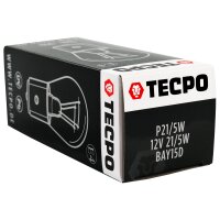 TECPO Glühbirnen Set, 12V-21/5, BAY15D, 50 Stück