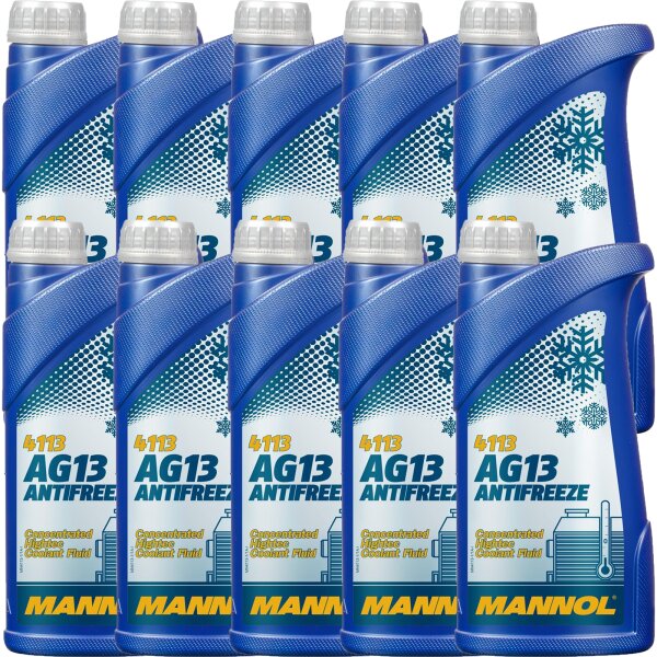 10x MANNOL Kühlerfrostschutz AG13 1L