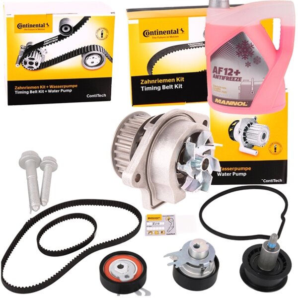 CONTINENTAL Zahnriemensatz + Wasserpumpe + MANNOL Kühlmittel rot, 5L