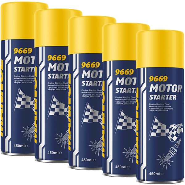 5x MANNOL 9669 Motor Starter, 450 ml