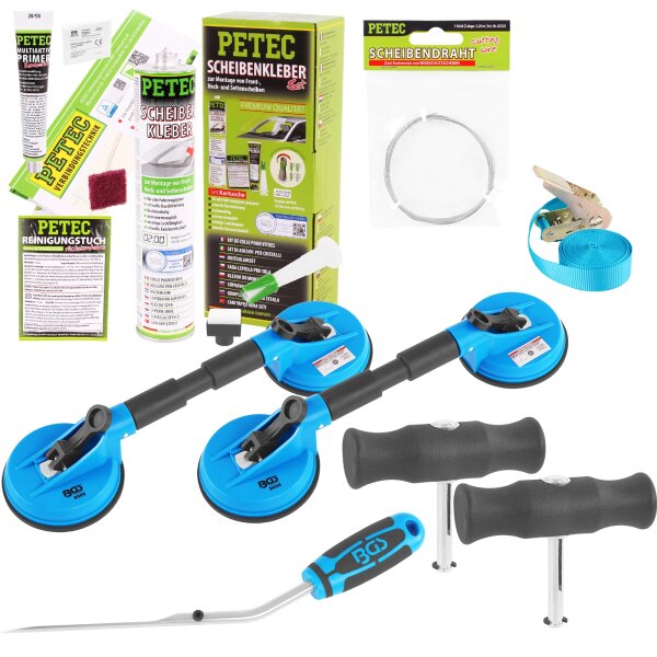 PETEC Scheibenkleber-Set + BGS Autoglas Montagesatz