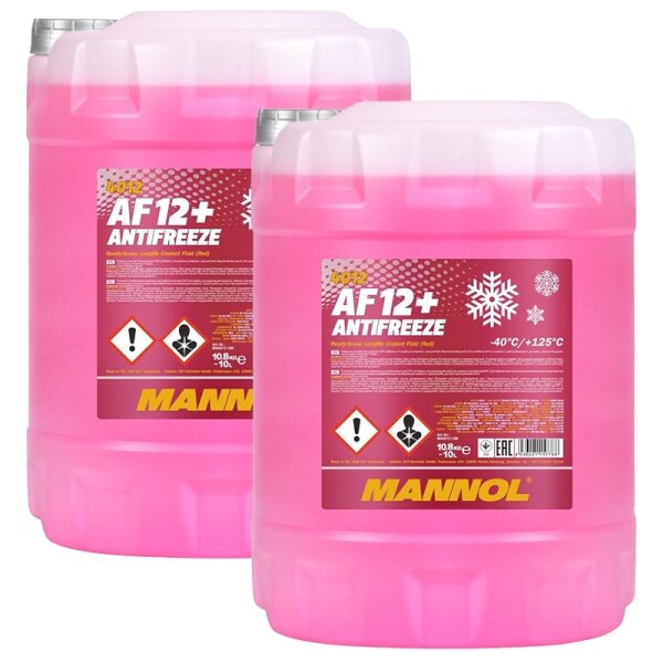 2x MANNOL Longlife Kühlerfrostschutz AF12+, 10L