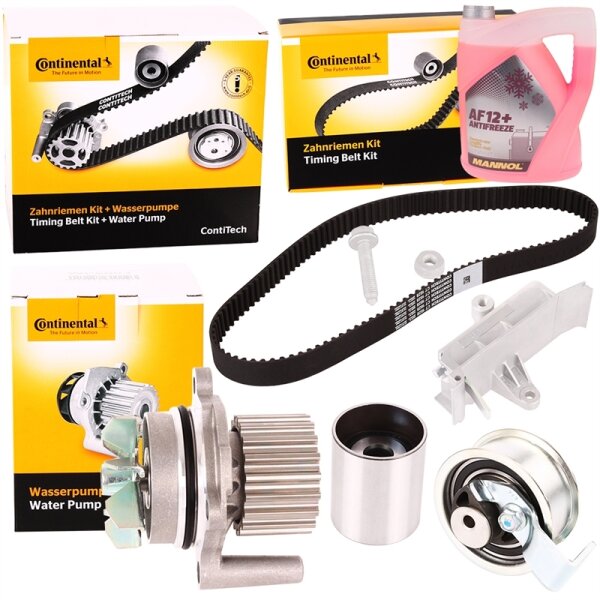Conti Zahnriemensatz + Wasserpumpe + Kühlmittel 5L, rot