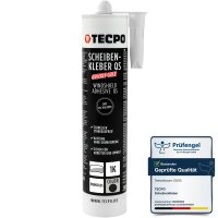 TECPO Windschutzscheibe-Reparaturset + 2x Gummi-Doppelsauger + 2x Scheibenkleber MS-Polymer, 290 ml