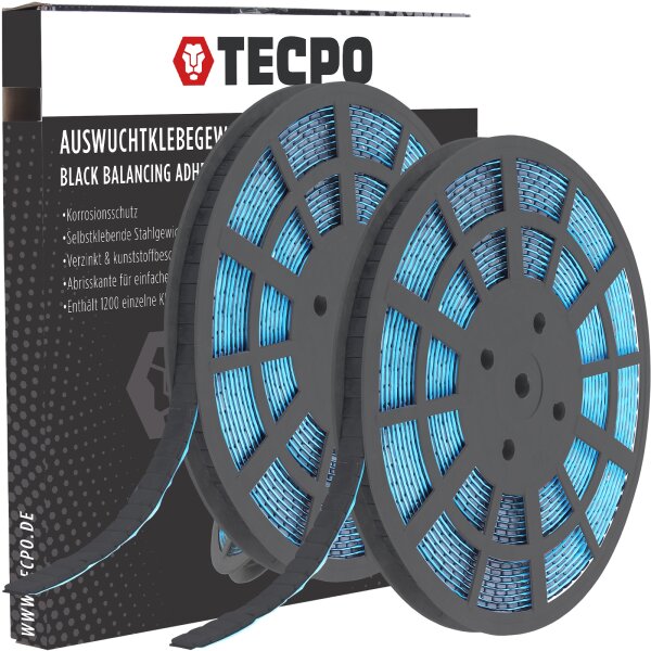 TECPO Klebegewichte Black Auswucht Gewichte, 2400x5g