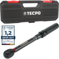 TECPO Drehmomentschlüssel, 1/4 Antrieb, 5 - 25 Nm + 6x Adapter