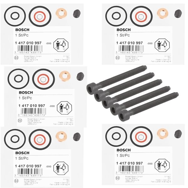 5x BOSCH Pumpe-Düse Reparatur Satz mit VAG Justierschraube