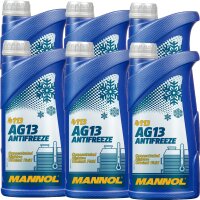 6x MANNOL Kühlerfrostschutz AG13 1L