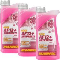 3x MANNOL Longlife Kühlerfrostschutz AF12+, 1 Liter