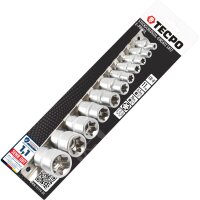 TECPO Vielzahn Steckschlüssel Satz 1/4 Zoll + TECPO Außen Torx Stecknüsse Satz