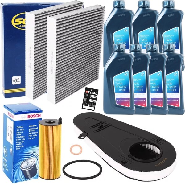 Inspektionspaket Filterset + 7L OE BMW Motoröl 5w30