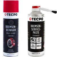 TECPO Bremsen-Servicepaste Schmierfett Bremsenpaste 400 ml + Bremsenreiniger Universal Reiniger, 500 ml