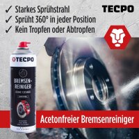 TECPO Bremsen-Servicepaste Schmierfett Bremsenpaste 400 ml + Bremsenreiniger Universal Reiniger, 500 ml