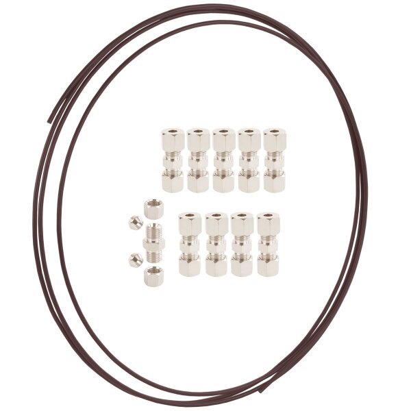 Stahl Bremsleitung 5m, DIN 4.75 mm - 3/16" Zoll + Schnellverbinder ohne Bördeln