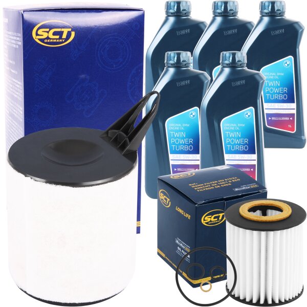 SCT Filterpaket + BMW 5W-30 Twin Power Turbo, 5x1 Liter