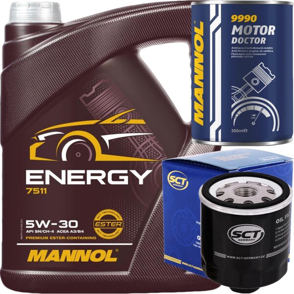 SCT Ölfilter + MANNOL Energy 5L + Motor Doktor