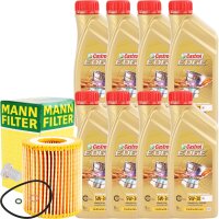 MANN-FILTER Ölfilter + CASTROL EDGE M 5W-30, 8x1L