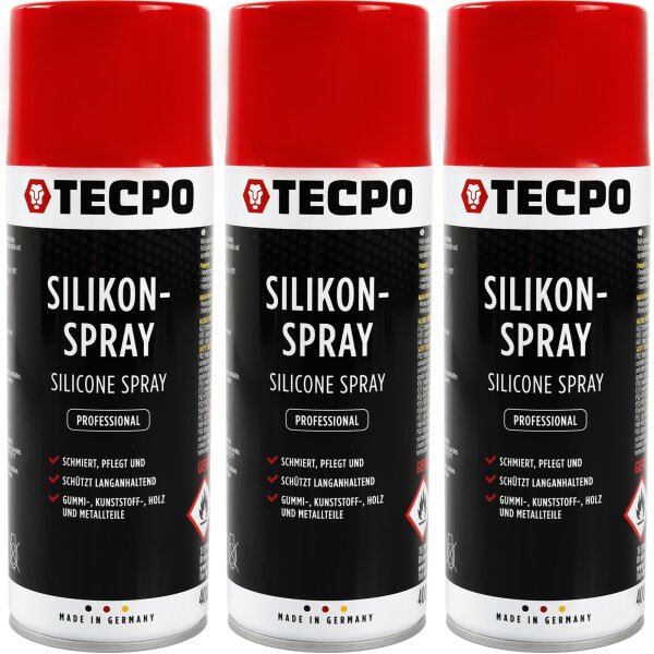 3x TECPO Silikonspray Schmiermittel Trennmittel Gleitmittel 400 ml