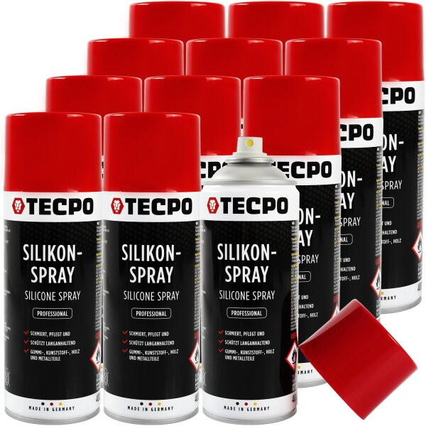 12x TECPO Silikonspray Schmiermittel Trennmittel Gleitmittel 400 ml
