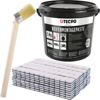 TECPO Reifenmontagepaste schwarz 5 kg + Pinsel +...
