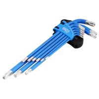 BGS Winkelschlüssel-Satz | T-Profil (für Torx) / T-Profil (für Torx) mit Bohrung T10 - T50 | 9-tlg.