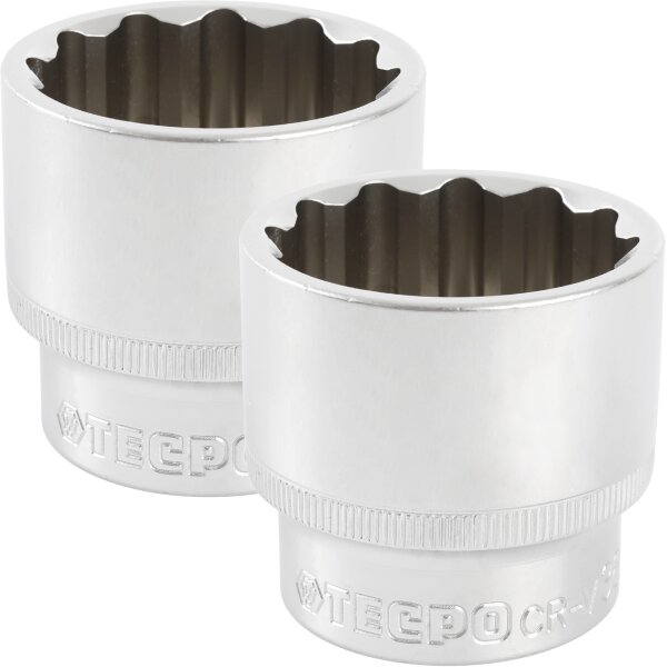 2x TECPO Steckschlüssel-Einsatz Zwölfkant SW 36 mm, 12,5 mm (1/2")