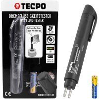 TECPO Druckluft Bremsenentlüftungsgerät + Ringschlüssel-Satz + Tester + Bremsflüssigkeit, 5 Liter