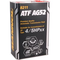 TECPO Getriebeöl-Einfüllgerät, Öleinfüllgerät 7.5 L, 15 Adapter + MANNOL ATF AG52, Automatikgetriebeöle 2x 4 Liter