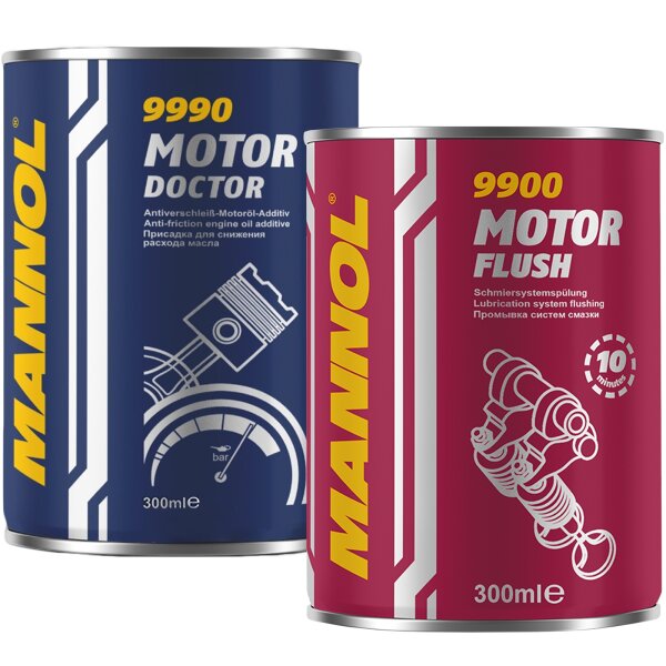 MANNOL Motor Doktor, 300 ml + Motor Flush, 300ml