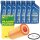 Mann-Filter Ölfilter + 7 Liter ARAL Super Tronic K Motoröl 5W-30, VW 504.00 507.00