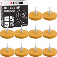 10x TECPO Folienradierer Etiketten Klebereste Aufkleber...