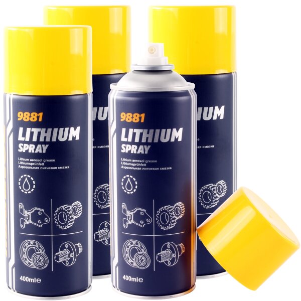 4x MANNOL Lithium Spray, 400 ml