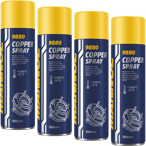 4x MANNOL Kupferpaste Spray, 500 ml