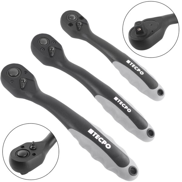 TECPO Umschaltknarre 1/4" 3/8" 1/2"