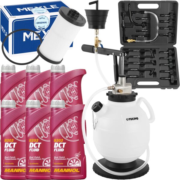 Getriebeöl Einfüllgerät + 6L MANNOL Getriebeöl DCT + Filter