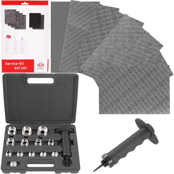ELRING Feststoffdichtung Reparatur-Kit + Locheisen-Satz 5 - 35 mm
