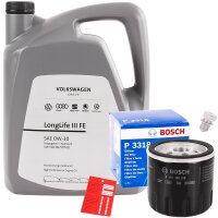 BOSCH Ölfilter + OE VAG VW AUDI 0W-30 Öl, 5 Liter
