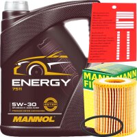 MANN-FILTER  Ölfilter + 5 Liter Mannol Motoröl...