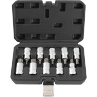 BGS Außen Torx Nüsse E10-E24 + Innen Vielzahn Bits M4-M18, 1/2 Zoll, 19-teilig