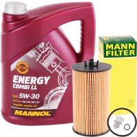 MANN-FILTER Ölfilter + MANNOL Energy Combi LL 5W-30, 5L