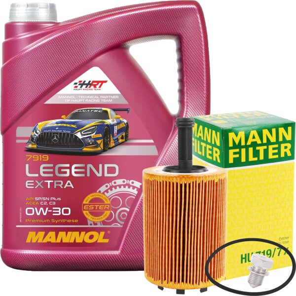 MANN-FILTER Ölfilter + MANNOL Legend Extra 0W-30 5L