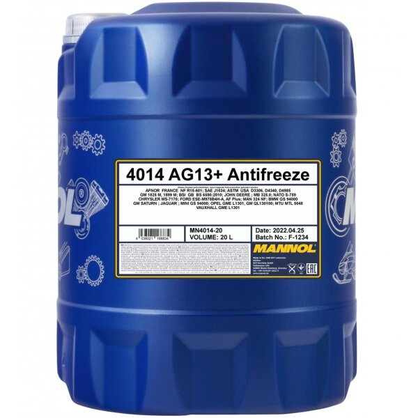 MANNOL Kühlerfrostschutz Gelb AG13+ 20L