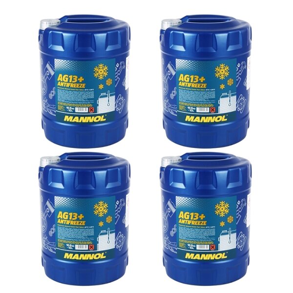 4x Mannol Kühlerfrostschutz AG13+ -40°C, 10L