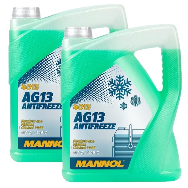 2x MANNOL Hightec Antifreeze AG13 -40°C, Grün, 5L