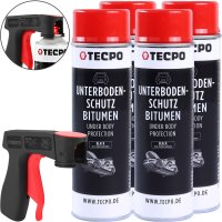 4x TECPO Unterbodenschutz Bitumen schwarz, 500 ml +...