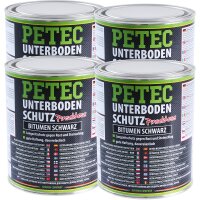 4x PETEC Unterbodenschutz Bitumen schwarz, 1 L