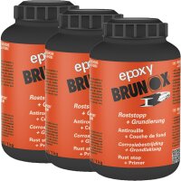 3x BRUNOX Roststopp + Grundierung, 2in1, 1 Liter