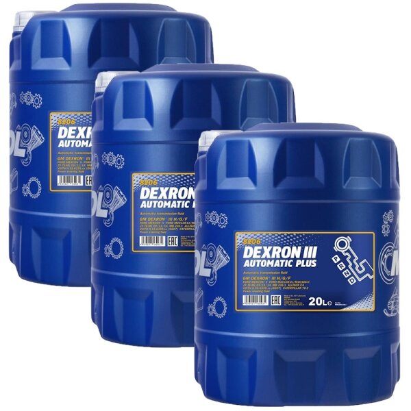3x MANNOL Automatic Plus ATF Dexron 3, 20L