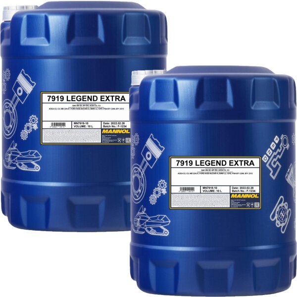2x MANNOL Legend Extra 0W-30, 10L
